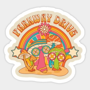 parkway mushroom band Sticker